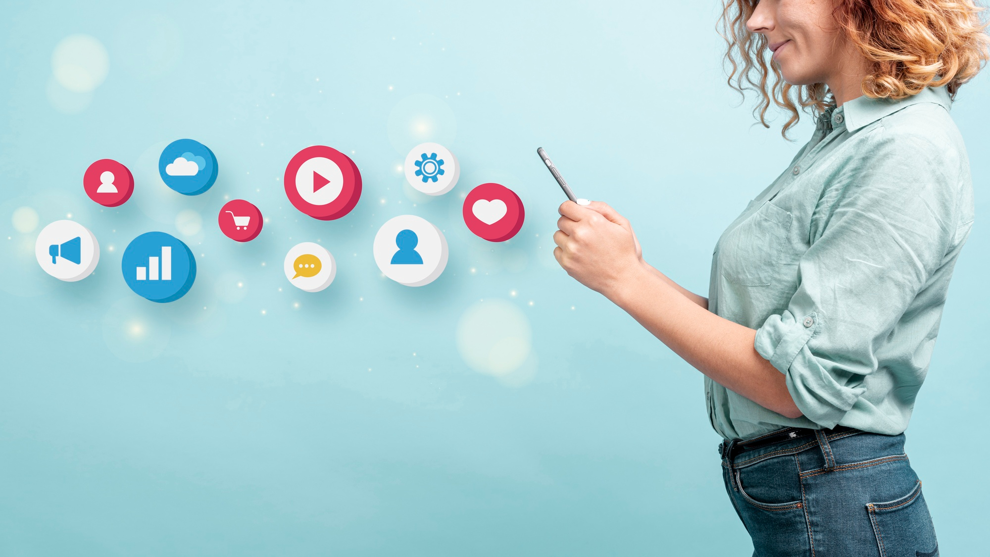 Social media marketing concept for marketing