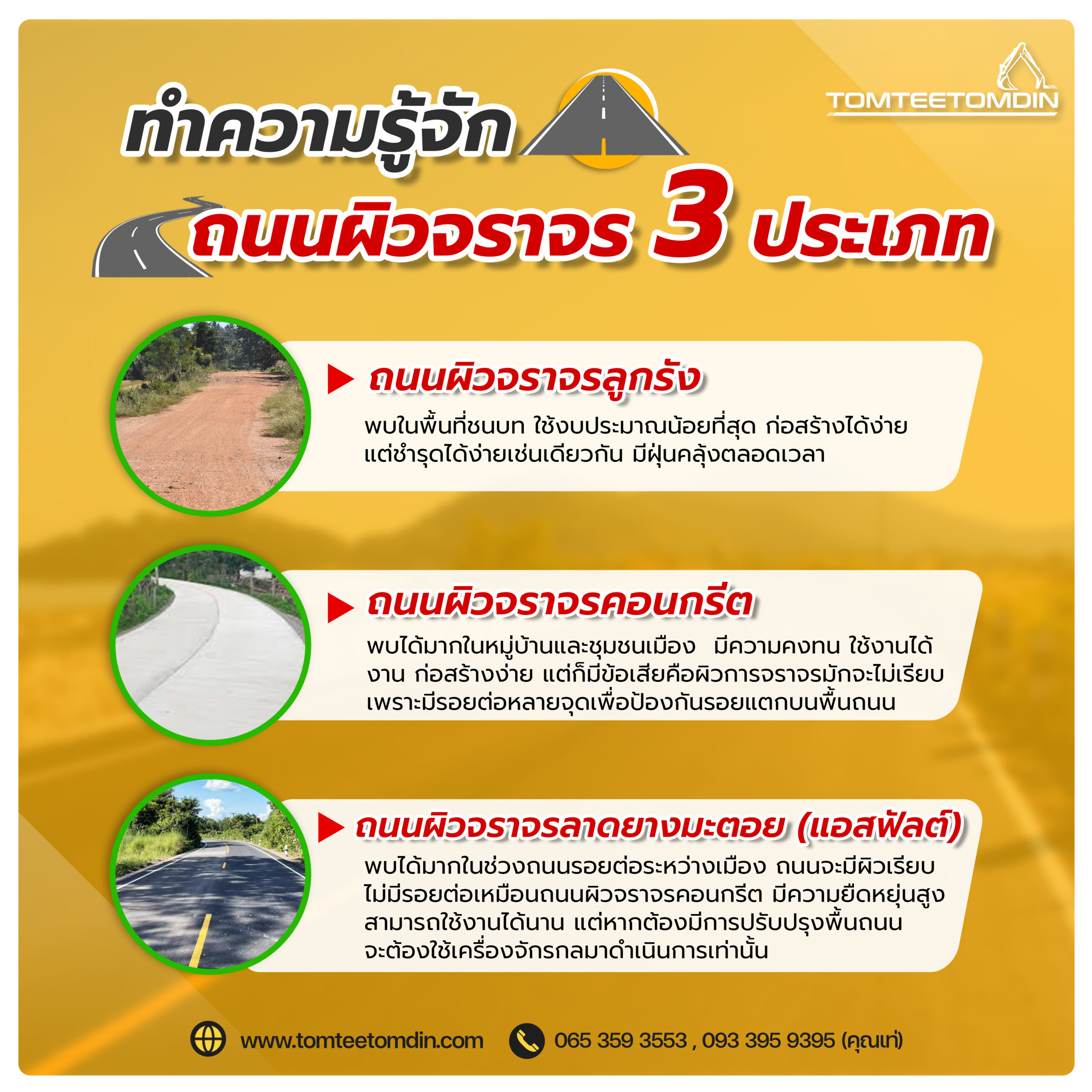 TTTD_ทำความรู้จักถนนผิวจราจร 3 ประเภท
