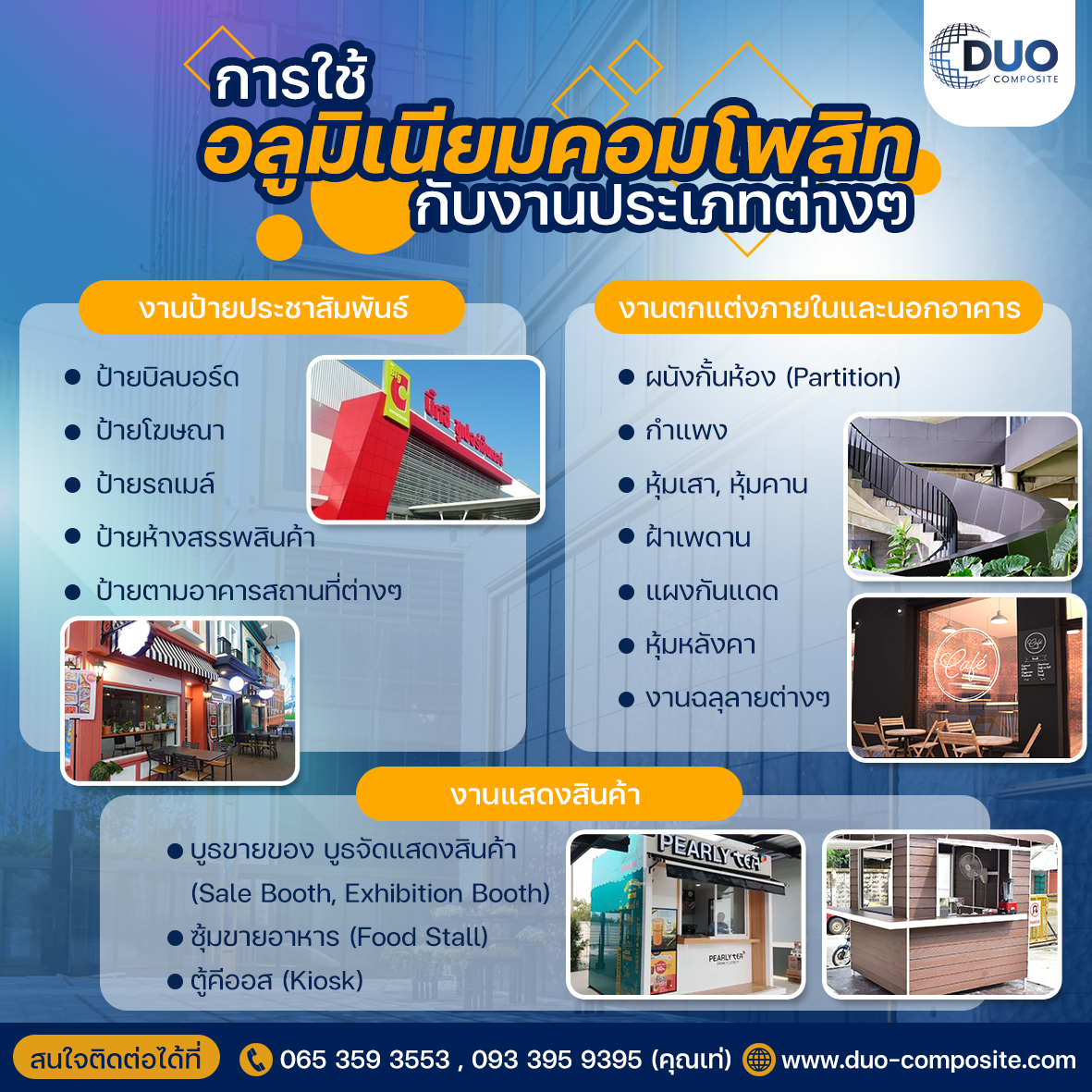 02 การใช้อลูมิเนียมคอมโพสิทกับงานประเภทต่างๆ Duo